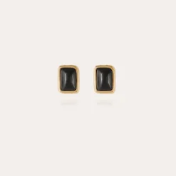 Gas Bijoux Totem studs earrings gold - Black Basalt^Femme Boucles D'oreilles