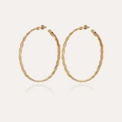 Gas Bijoux Tresse hoop earrings medium size gold^Femme Boucles D'oreilles|Bijoux Dorés