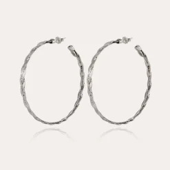 Gas Bijoux Tresse hoop earrings silver^Femme Boucles D'oreilles|Bijoux Argentés
