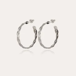Gas Bijoux Tresse hoop earrings small size silver^Femme Boucles D'oreilles|Bijoux Argentés