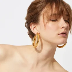 Gas Bijoux Turner hoop earrings large size gold^Femme Boucles D'oreilles|Bijoux Dorés