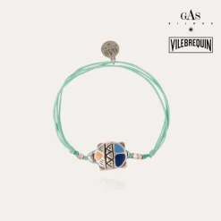 Gas Bijoux Turtle enamel Vilebrequin bracelet large size silver^Homme Bracelets Cordons Homme