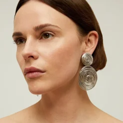 Gas Bijoux Wave earrings large size silver^Femme Boucles D'oreilles|Bijoux Argentés