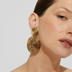 Gas Bijoux Wave earrings large size gold^Femme Boucles D'oreilles|Bijoux Dorés