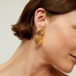Gas Bijoux Wave earrings small size gold^Femme Boucles D'oreilles|Bijoux Dorés