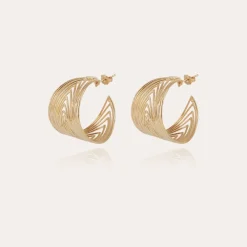 Gas Bijoux Wave hoop earrings gold^Femme Boucles D'oreilles|Bijoux Dorés