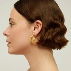 Gas Bijoux Wave hoop earrings gold^Femme Boucles D'oreilles|Bijoux Dorés