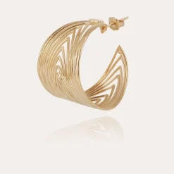 Gas Bijoux Wave hoop earrings gold^Femme Boucles D'oreilles|Bijoux Dorés