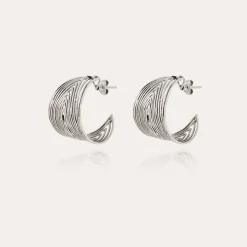 Gas Bijoux Wave hoop earrings silver^Femme Boucles D'oreilles|Bijoux Argentés