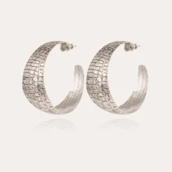 Gas Bijoux Wild hoop earrings silver^Femme Boucles D'oreilles