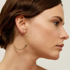 Gas Bijoux Zizanie strass hoop earrings gold^Femme Boucles D'oreilles